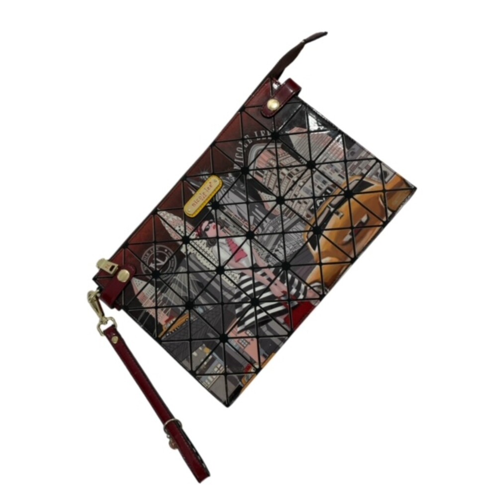 Nicole Lee USA New York City Travel Taxi Geometric Wristlet Clutch Bag